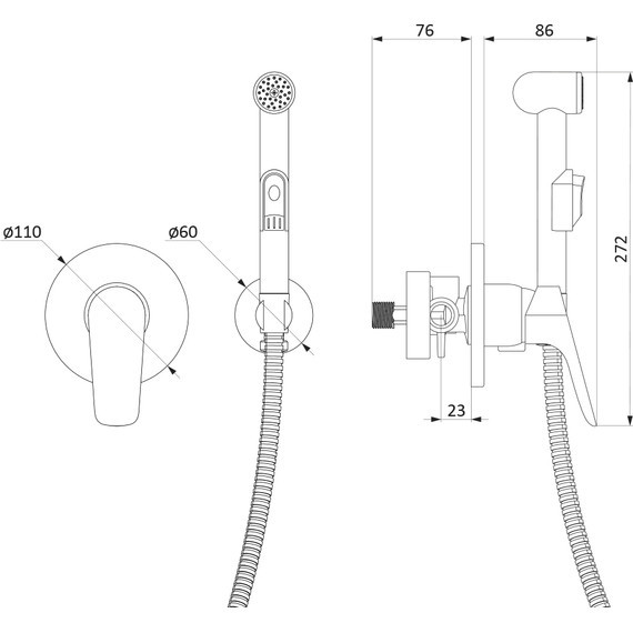 Набор для гигиенического душа Damixa Jupiter 777510001 - фото 9