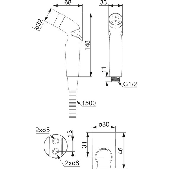 Гигиенический душ Damixa Shower program 760550200 с держателем и шлангом - фото 4