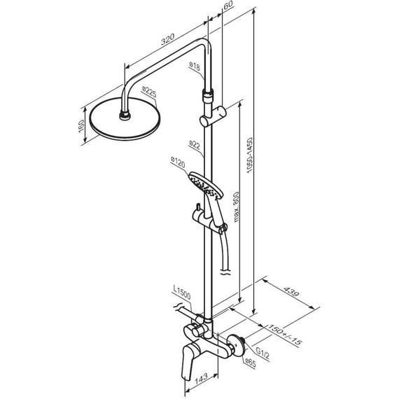 Душевая система для душа  Damixa Jupiter 977710300, чёрный - фото 8