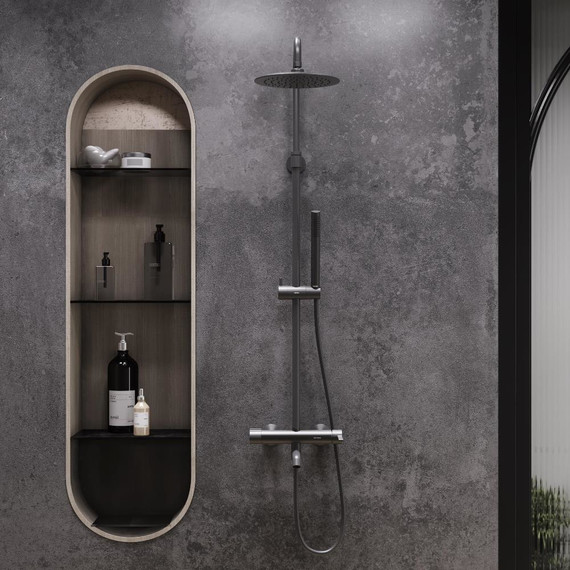 Душевая система c термостатом Damixa Scandinavian Pure 936740300, чёрный - фото 4