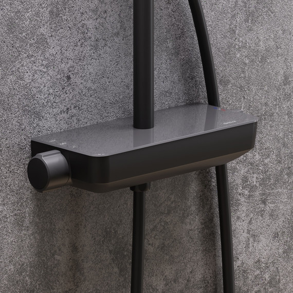 Душевая система c термостатом Damixa Scandinavian Pure 936750300, чёрный - фото 5