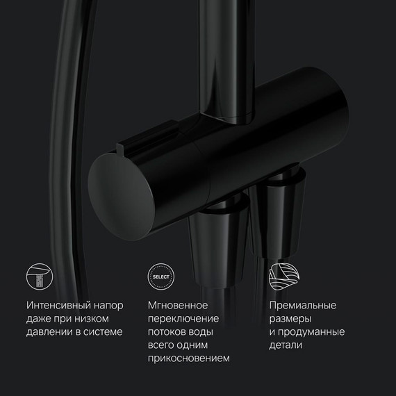 Душевая система без смесителя AM.PM Like F0780022, чёрный, Цвет производителя: чёрный - фото 2