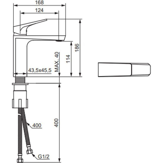 Смеситель для раковины Damixa Merkur 400210300, чёрный, Цвет производителя: чёрный - фото 5