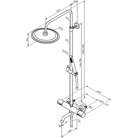 Душевая система c термостатом Damixa Scandinavian Pure 936810000 - фото 8