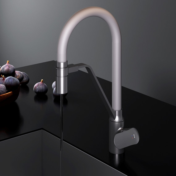 Смеситель для кухни AM.PM Like F8007825 для питьевой воды и гибким изливом, чёрный/серый, Цвет производителя: чёрный, серый - фото, картинка 10 Смеситель для кухни AM.PM Like F8007825 для питьевой воды и гибким изливом, чёрный/серый, Цвет производителя: чёрный, серый - фото 10