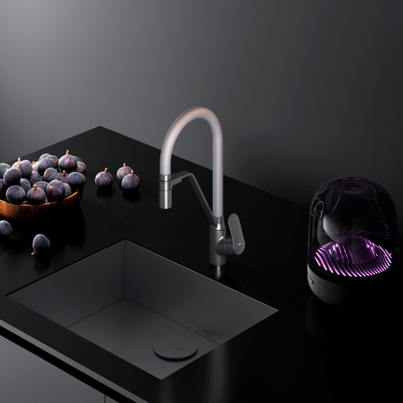 Смеситель для кухни AM.PM Like F8007825 для питьевой воды и гибким изливом, чёрный/серый, Цвет производителя: чёрный, серый - фото, картинка 12 Смеситель для кухни AM.PM Like F8007825 для питьевой воды и гибким изливом, чёрный/серый, Цвет производителя: чёрный, серый - фото 12