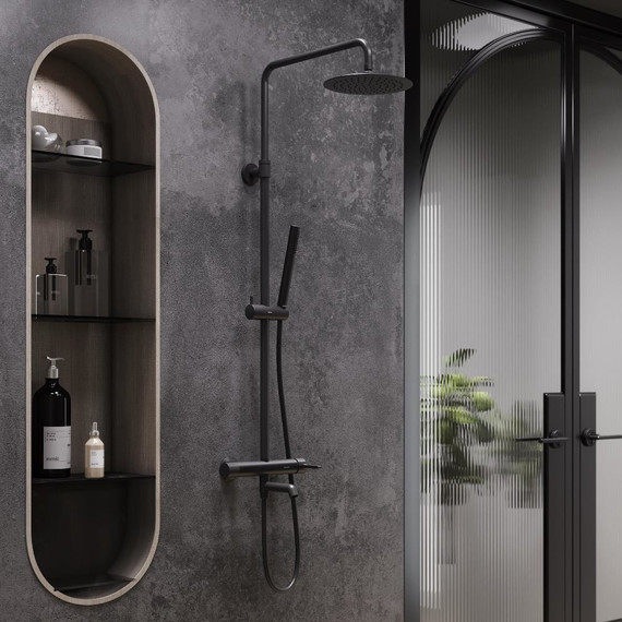 Душевая система c термостатом Damixa Scandinavian Pure 936740300, чёрный - фото 3