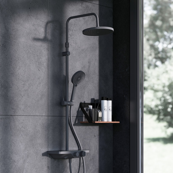 Душевая система c термостатом  Damixa Apollo 947760300, чёрный - фото 7