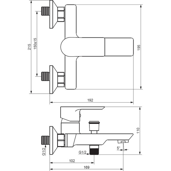 Смеситель для ванны Damixa Apollo 471000001, Цвет производителя: хром - фото 6