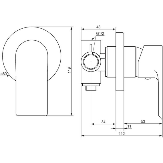 Смеситель для душа  Damixa Apollo 477500000 со скрытой частью, Цвет производителя: хром - фото 6