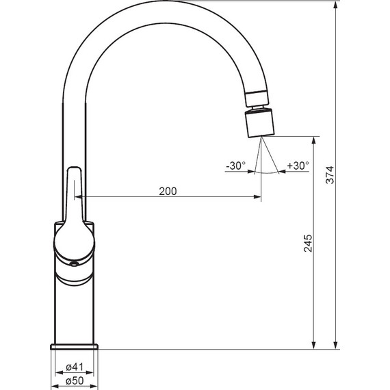 Смеситель для кухни Damixa Eclipse 310722000 с двухрежимным регулируемым аэратором, Цвет производителя: хром - фото 5