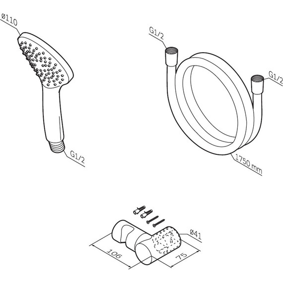 Душевой набор AM.PM Gem F0119022, чёрный - фото 5