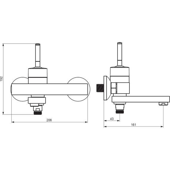 Смеситель для ванны Damixa Arc 291000200, никель, Цвет производителя: никель - фото 5