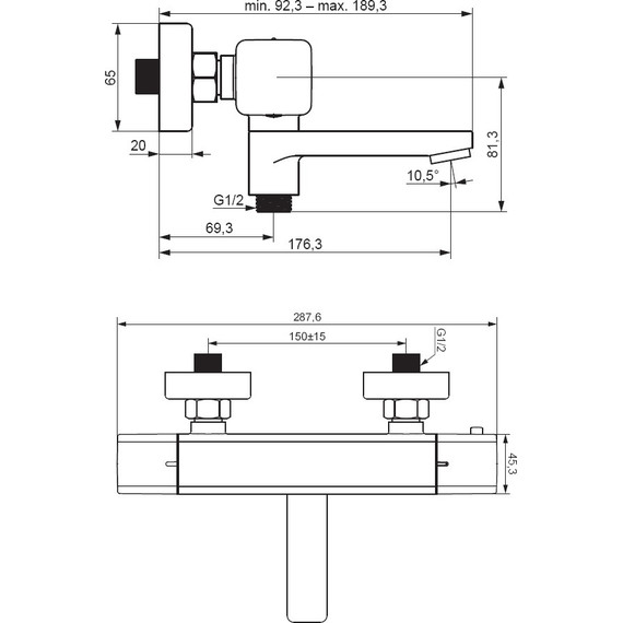 Смеситель для ванны Damixa Gala 533000300, чёрный, Цвет производителя: чёрный - фото 5