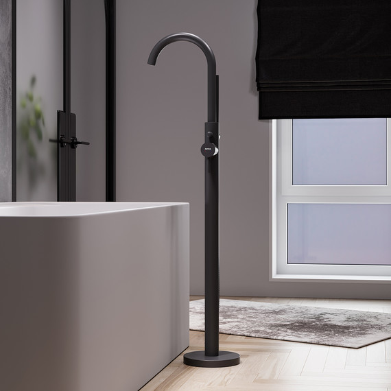 Смеситель для ванны отдельностоящий Damixa Scandinavian Pure 365000300, чёрный, Цвет производителя: чёрный - фото 5