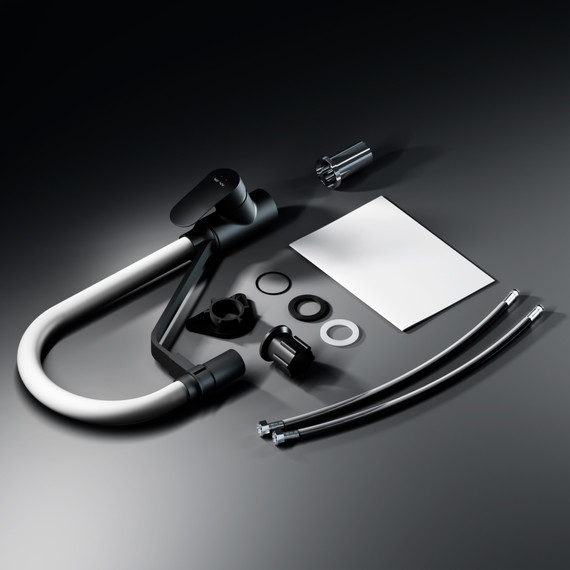 Смеситель для кухни AM.PM Like F8007825 для питьевой воды и гибким изливом, чёрный/серый, Цвет производителя: чёрный, серый - фото, картинка 16 Смеситель для кухни AM.PM Like F8007825 для питьевой воды и гибким изливом, чёрный/серый, Цвет производителя: чёрный, серый - фото 16