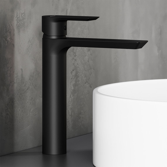 Смеситель для раковины высокий Damixa Apollo 470250300, чёрный, Цвет производителя: чёрный - фото 3