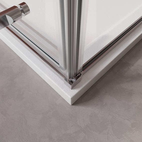 Душевое ограждение Cezares 90x90 см LINER-A-1-90-C-Cr-R, хром/прозрачное - фото 4