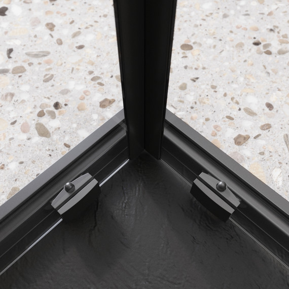 Душевое ограждение BelBagno 90x90 см LUCE-A-2-90-C-NERO, чёрный/прозрачное - фото 4