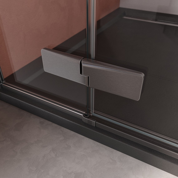 Душевое ограждение Cezares 90x90 см LINER-A-2-90-C-GM, оружейная сталь/прозрачное - фото 6