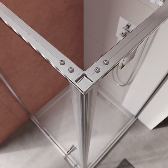 Душевое ограждение Cezares 90x90 см LINER-A-1-90-C-Cr-L, хром/прозрачное - фото 3