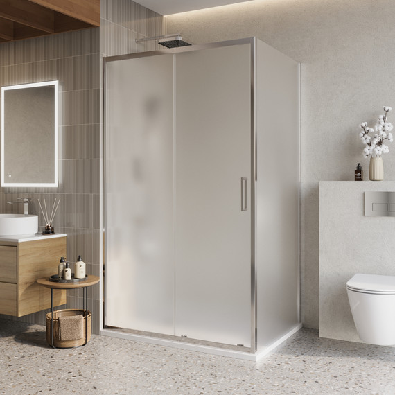 Душевое ограждение BelBagno 120x90 см LUCE-AH-1-120/90-P-Cr, хром/матовое - фото 