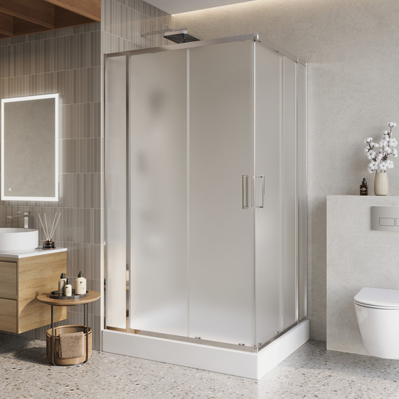 Душевое ограждение BelBagno 120x100 см LUCE-AH-22-120/100-P-Cr, хром/матовое - фото 