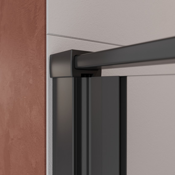 Душевая дверь Cezares 90 см LINER-B-12-90-C-NERO-R, чёрный/прозрачное - фото 6