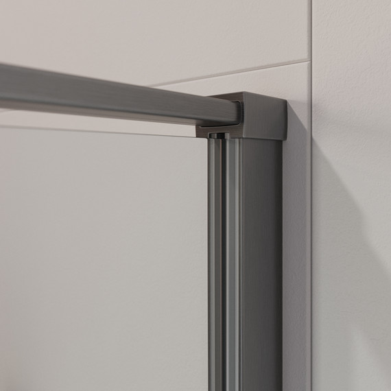 Душевое ограждение Cezares 90x90 см LINER-A-2-90-C-GM, оружейная сталь/прозрачное - фото 7