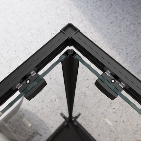 Душевое ограждение BelBagno 90x90 см LUCE-A-2-90-C-NERO, чёрный/прозрачное - фото 3