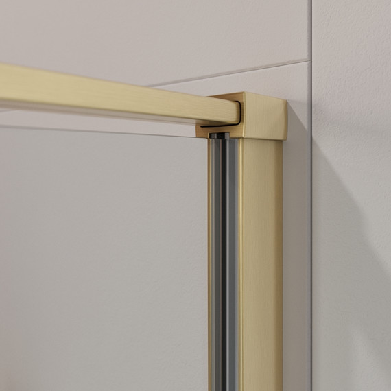 Душевое ограждение Cezares 90x90 см LINER-A-1-90-C-BORO-R, золото/прозрачное - фото 7