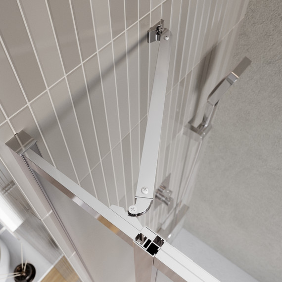 Душевое ограждение BelBagno 110x110 см LUCE-A-22-90+20-P-Cr, хром/матовое - фото 2