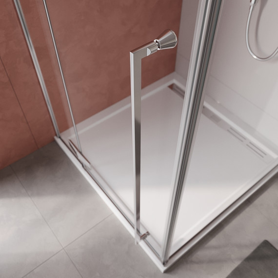 Душевое ограждение Cezares 90x90 см LINER-A-1-90-C-Cr-R, хром/прозрачное - фото 2