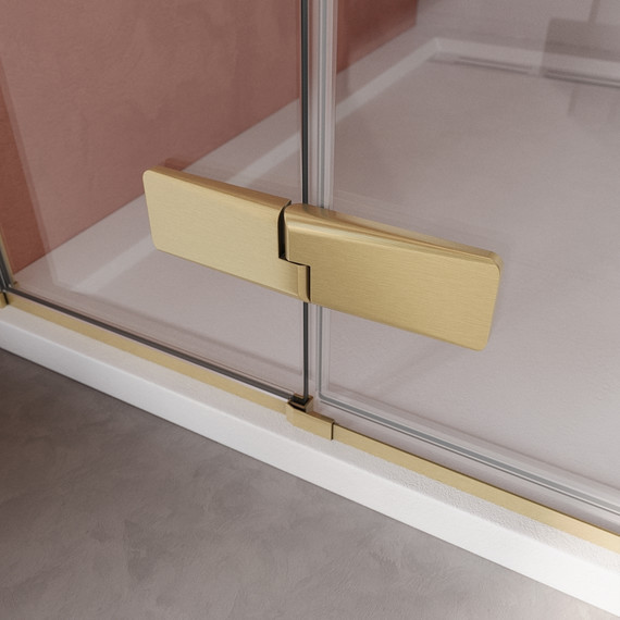 Душевое ограждение Cezares 90x90 см LINER-A-1-90-C-BORO-R, золото/прозрачное - фото 6