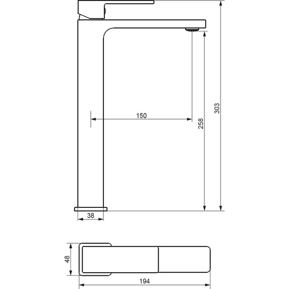Смеситель для раковины высокий Damixa Gala 530250300, чёрный, Цвет производителя: чёрный - фото 5