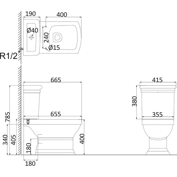 Унитаз-компакт Creo Ceramique Orleans с крышкой - фото, картинка 16 Унитаз-компакт Creo Ceramique Orleans с крышкой - фото 16