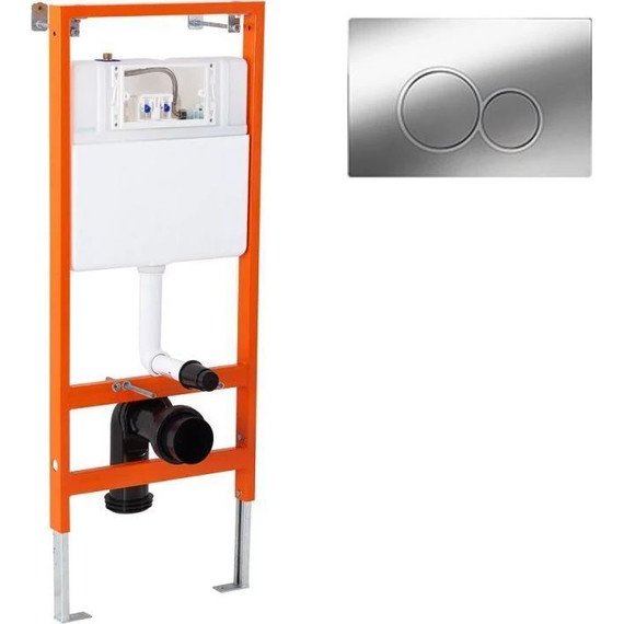 Инсталляция с подвесным унитазом комплект: BelBagno BB097SET.R.CR с подвесным безободковым унитазом Soft-Tor BB084CH-TOR/SC сиденье микролифт, крепление, кнопка смыва хром - фото 2