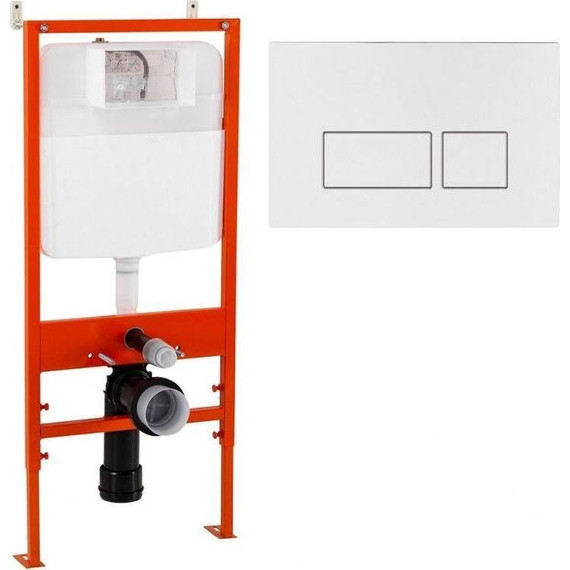 Инсталляция с подвесным унитазом комплект: BelBagno BB026/BB042BL с подвесным безободковым унитазом Soft-Tor BB084CH-TOR сиденье микролифт, крепление, кнопка смыва белая - фото 2