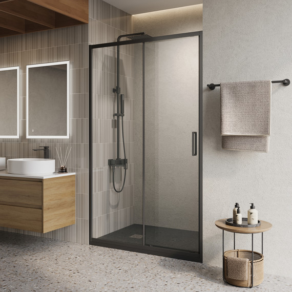 Душевая дверь BelBagno 120 см LUCE-BF-1-120-C-NERO, чёрный/прозрачное - фото 