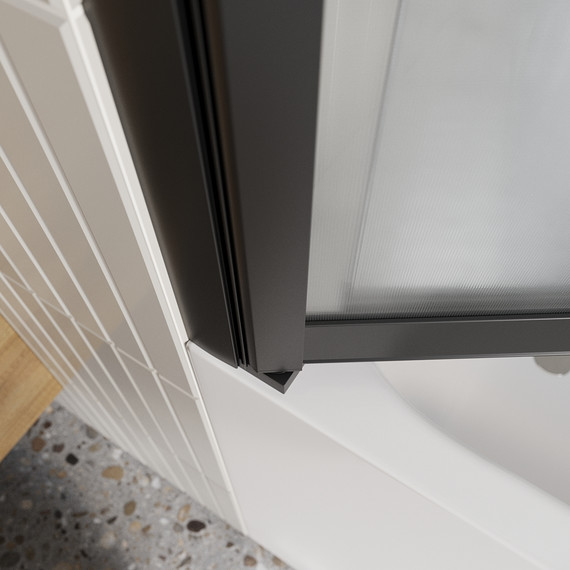 Шторка для ванны BelBagno 90 см LUCE-VF-11-90/145-P-NERO, чёрный/матовое - фото 4