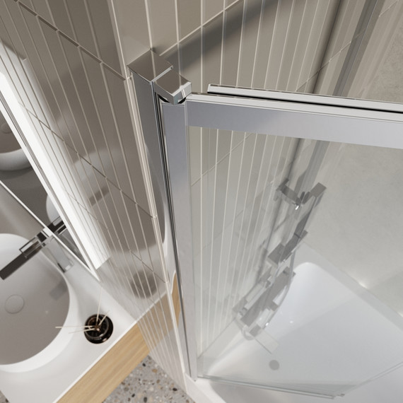 Шторка для ванны BelBagno 90 см LUCE-VF-11-90/145-C-Cr, хром/прозрачное - фото 3