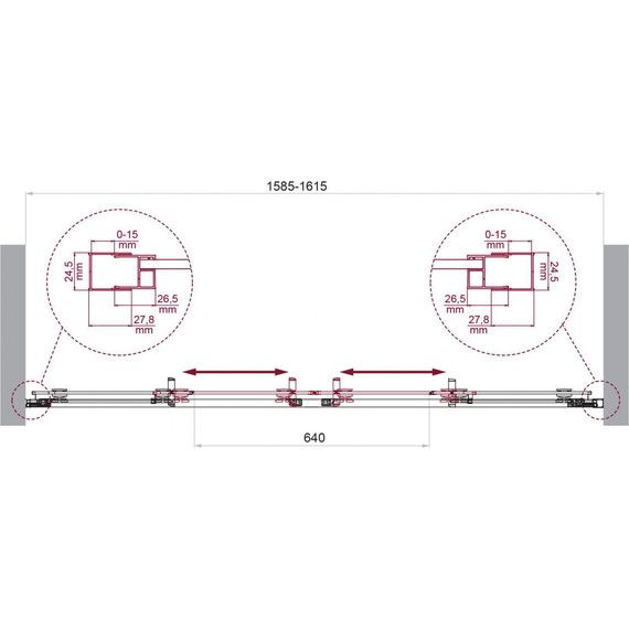 Душевая дверь BelBagno 160 см LUCE-BF-2-160-C-Cr, хром/прозрачное - фото 6