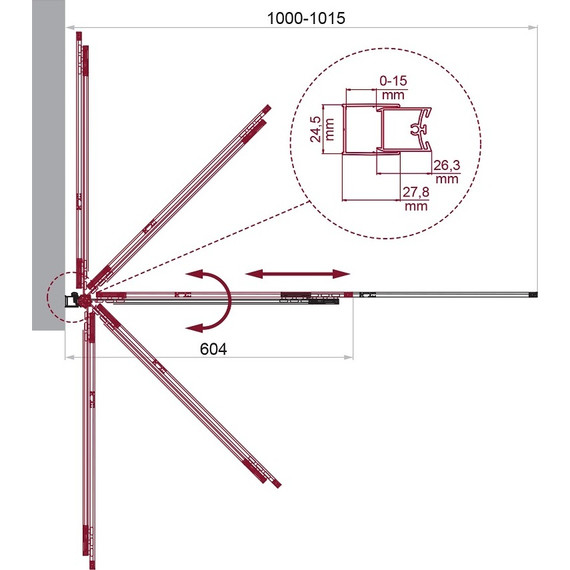 Шторка для ванны BelBagno 100 см LUCE-VF-11-100/145-C-NERO, чёрный/прозрачное - фото 5
