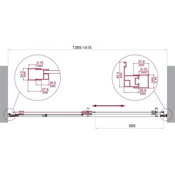 Душевая дверь BelBagno 140 см LUCE-BF-1-140-C-Cr, хром/прозрачное - фото 6