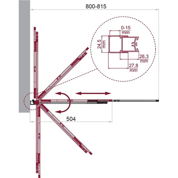Шторка для ванны BelBagno 80 см LUCE-VF-11-80/145-C-Cr, хром/прозрачное - фото 5