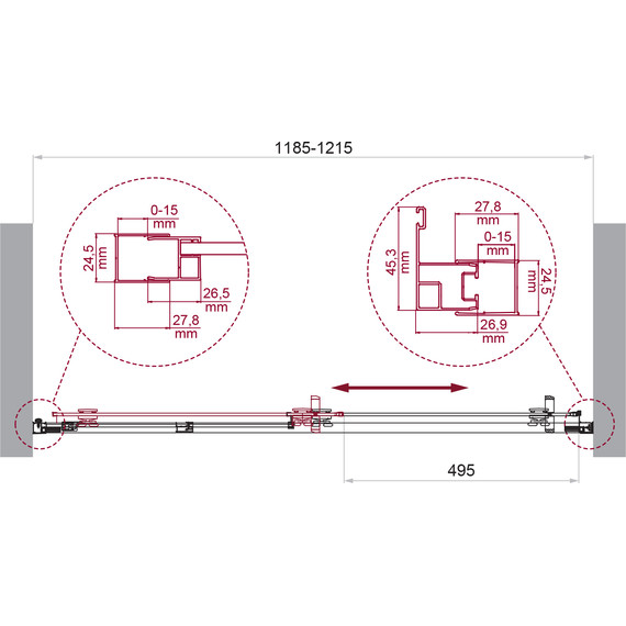 Душевая дверь BelBagno 120 см LUCE-BF-1-120-C-NERO, чёрный/прозрачное - фото 6