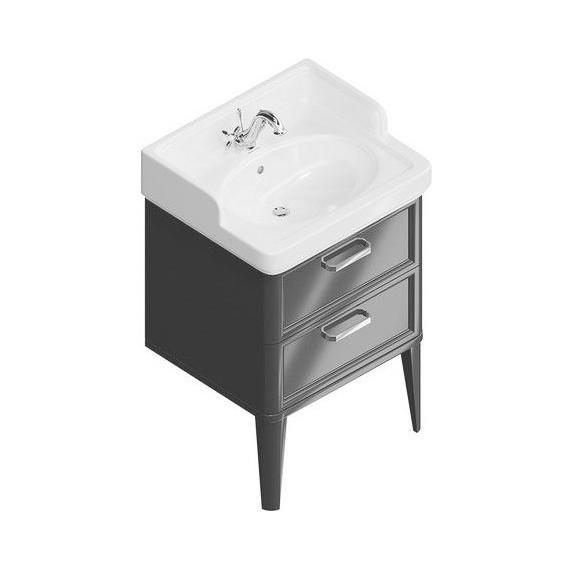 Тумба напольная с раковиной Kerama Marazzi POMPEI 60 см (2 ящика) чёрный - фото 4