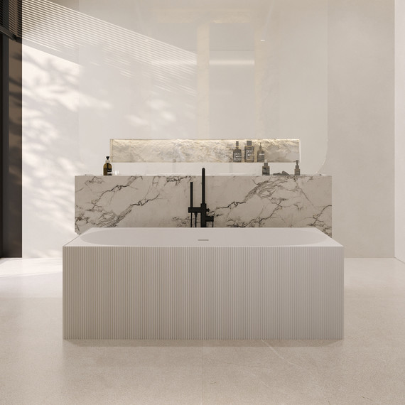 Ванна каменная Abber Stein 170x75 см AS9603, белый матовый - фото 