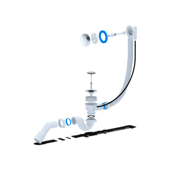 Сифон для ванны полуавтомат АНИ пласт EM411 - фото, картинка 2 Сифон для ванны полуавтомат АНИ пласт EM411 - фото 2