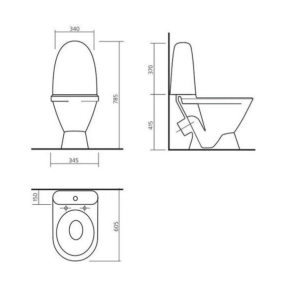 Унитаз напольный Sanita Виктория эконом WC.CC/Victoria/1-P/WHT.G/S1 с крышкой полипропилен - фото, картинка 2 Унитаз напольный Sanita Виктория эконом WC.CC/Victoria/1-P/WHT.G/S1 с крышкой полипропилен - фото 2